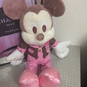 Disney Pink and Brown Plush Mouse Toy-EUC